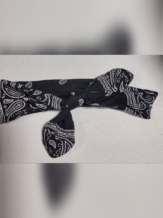 Accessories - Black Paisley Knot Headband